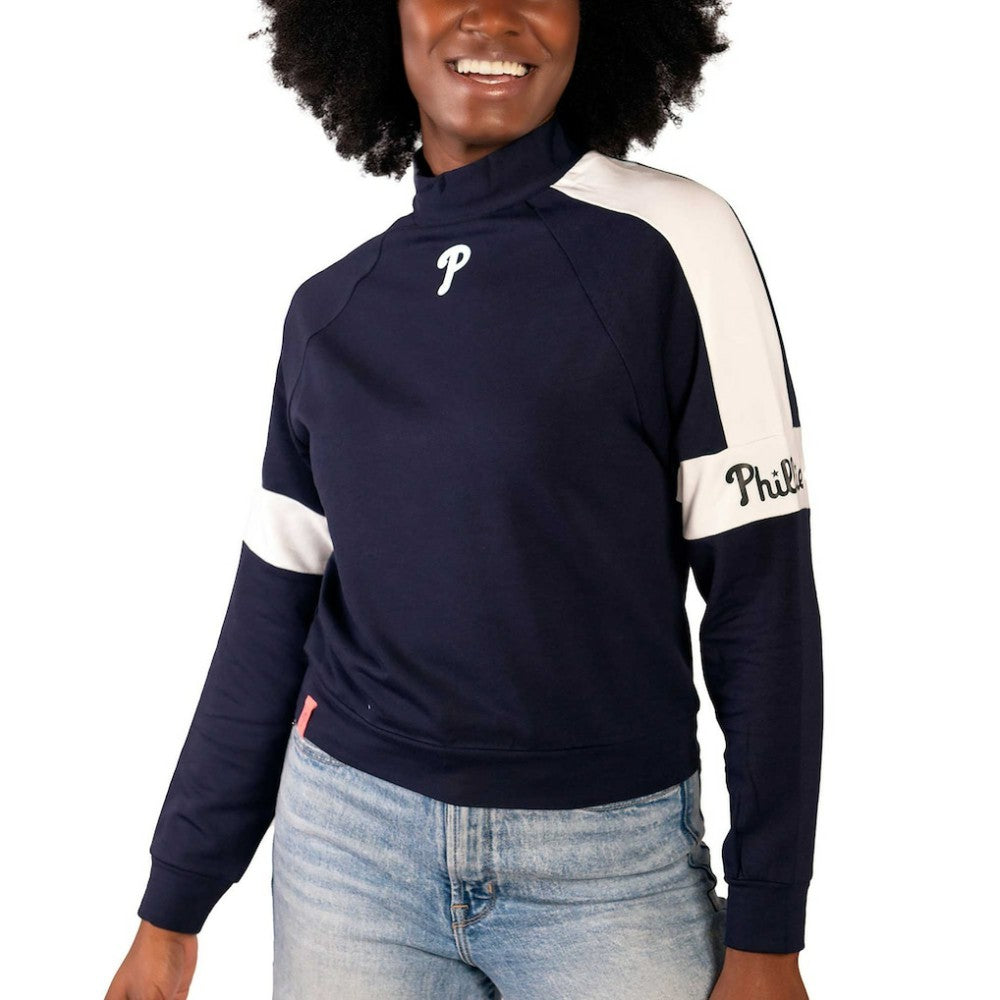 Philadelphia Phillies Lusso Women's Monica Pullover Sweatshirt - Navy