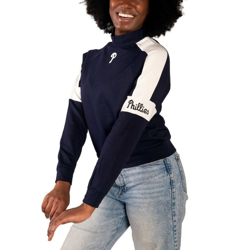 Philadelphia Phillies Lusso Women's Monica Pullover Sweatshirt - Navy