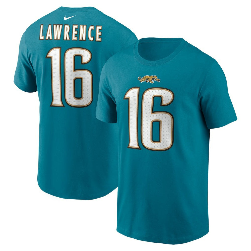 NFL Jacksonville Jaguars Trevor Lawrence  Throwback Name & Number T-Shirt