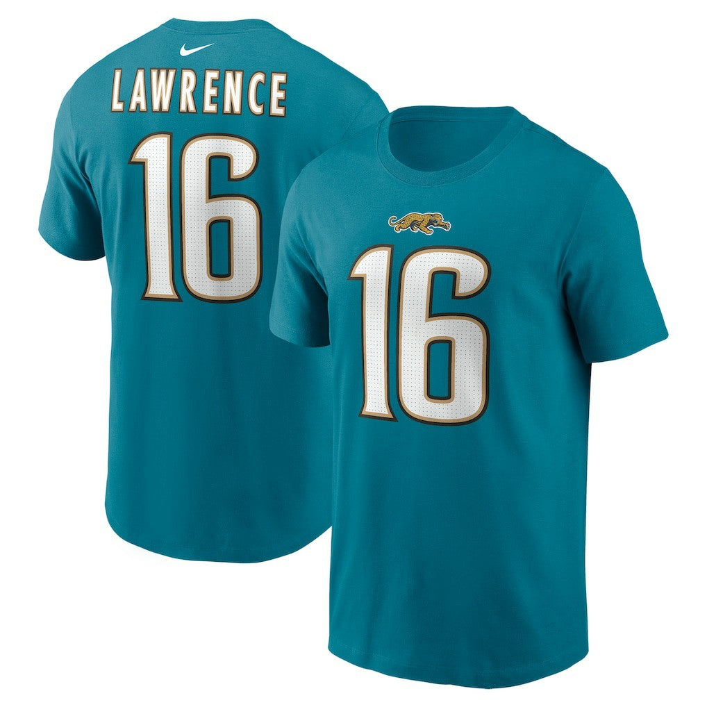 NFL Jacksonville Jaguars Trevor Lawrence  Throwback Name & Number T-Shirt