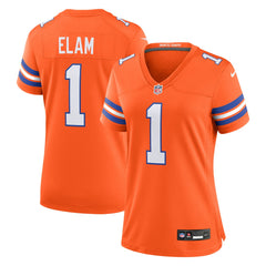 NFL Denver Broncos Jason Elam  Women's Mile High Collection 1977 Throwback Retired Player Game Jersey