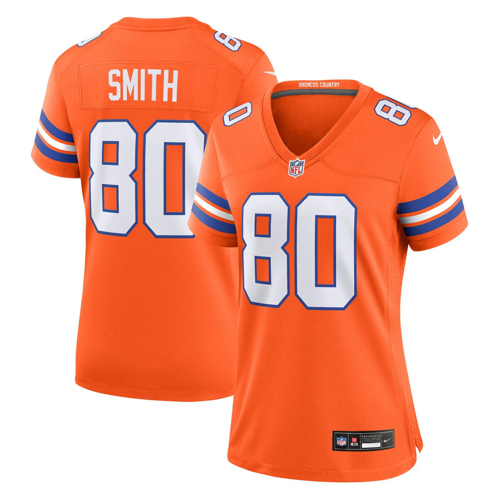 NFL Denver Broncos Rod Smith  Women's Mile High Collection 1977 Throwback Retired Player Game Jersey