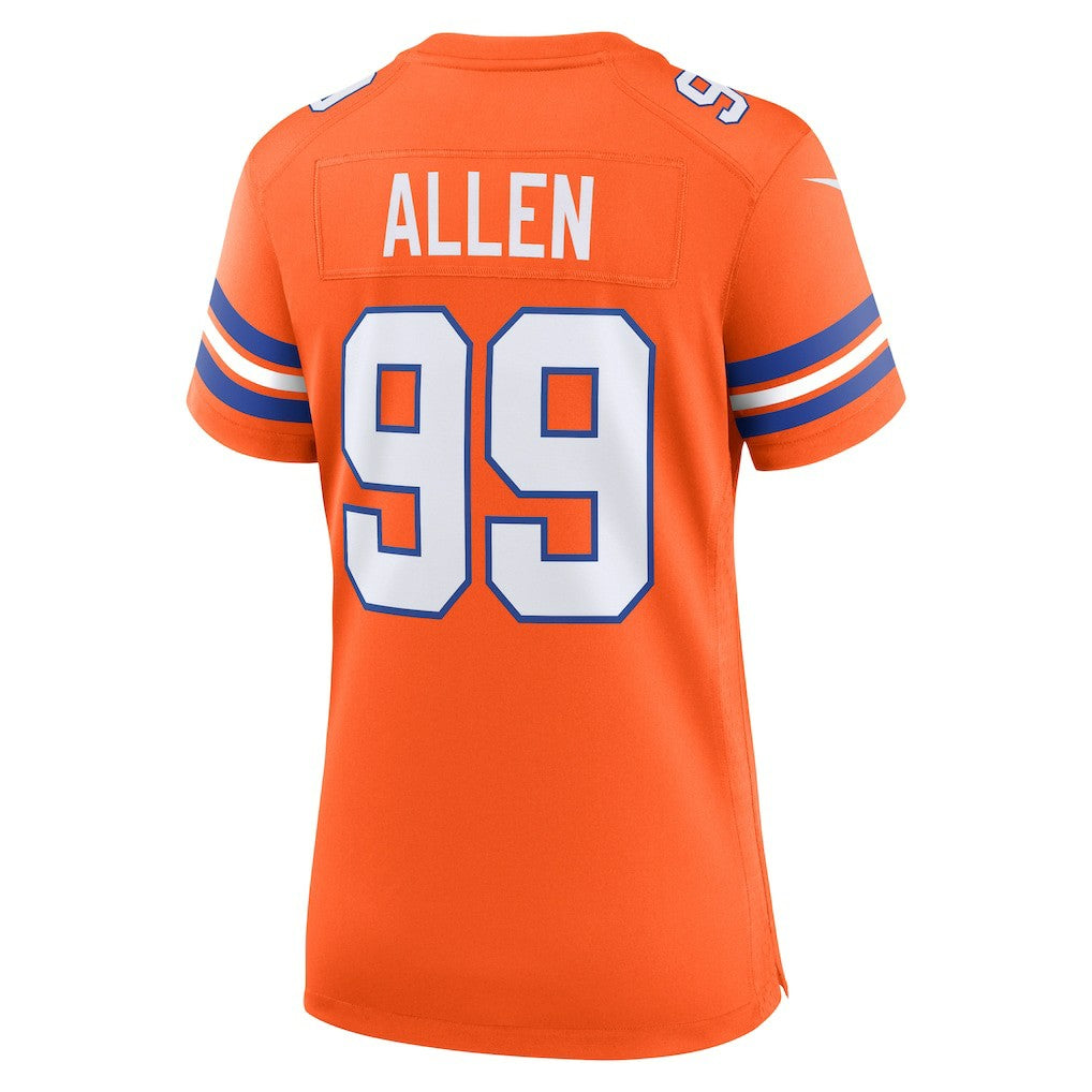 NFL Denver Broncos Zach Allen  Women's Mile High Collection 1977 Throwback Player Game Jersey