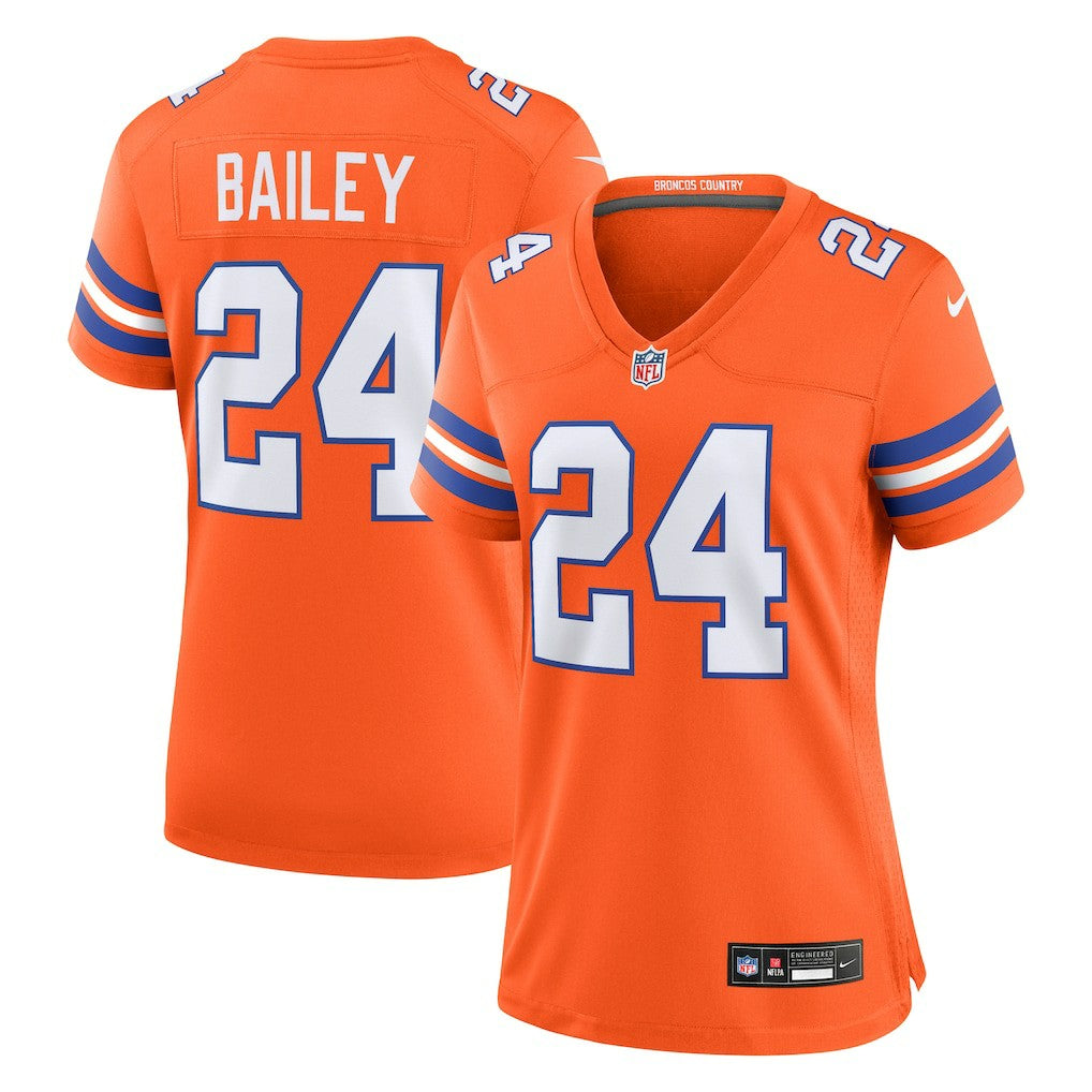 NFL Denver Broncos Champ Bailey  Women's Mile High Collection 1977 Throwback Retired Player Game Jersey