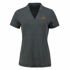 Houston Astros Cutter & Buck Women's Forge Stretch Blade DryTec V-Neck Polo - Heather Black