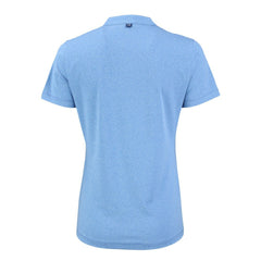 Philadelphia Phillies Cutter & Buck Women's Forge Stretch Blade DryTec V-Neck Polo - Heather Light Blue