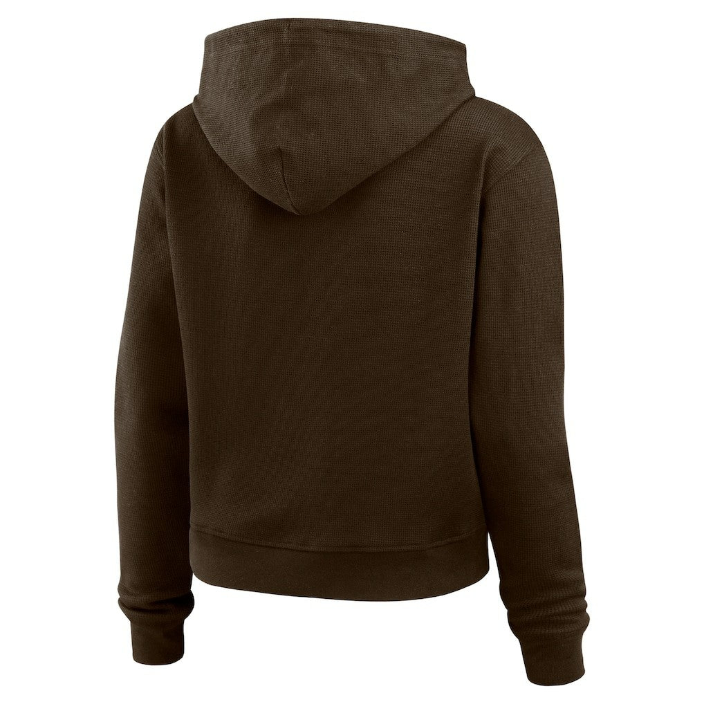 NFL Cleveland Browns WEAR by Erin Andrews Women's Plus Size Waffle Hoodie Pullover Top