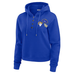 NFL Los Angeles Rams WEAR by Erin Andrews Women's Plus Size Waffle Hoodie Pullover Top