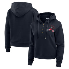 NFL Houston Texans WEAR by Erin Andrews Women's Plus Size Waffle Hoodie Pullover Top