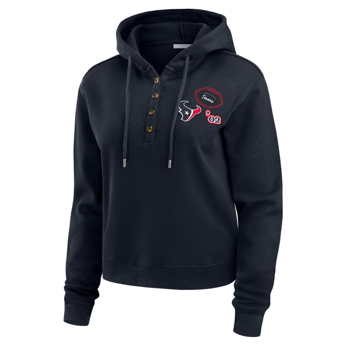 NFL Houston Texans WEAR by Erin Andrews Women's Plus Size Waffle Hoodie Pullover Top