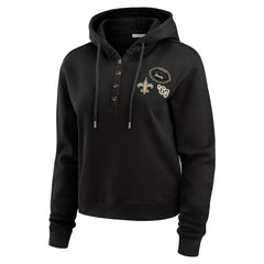 NFL New Orleans Saints WEAR by Erin Andrews Women's Plus Size Waffle Hoodie Pullover Top