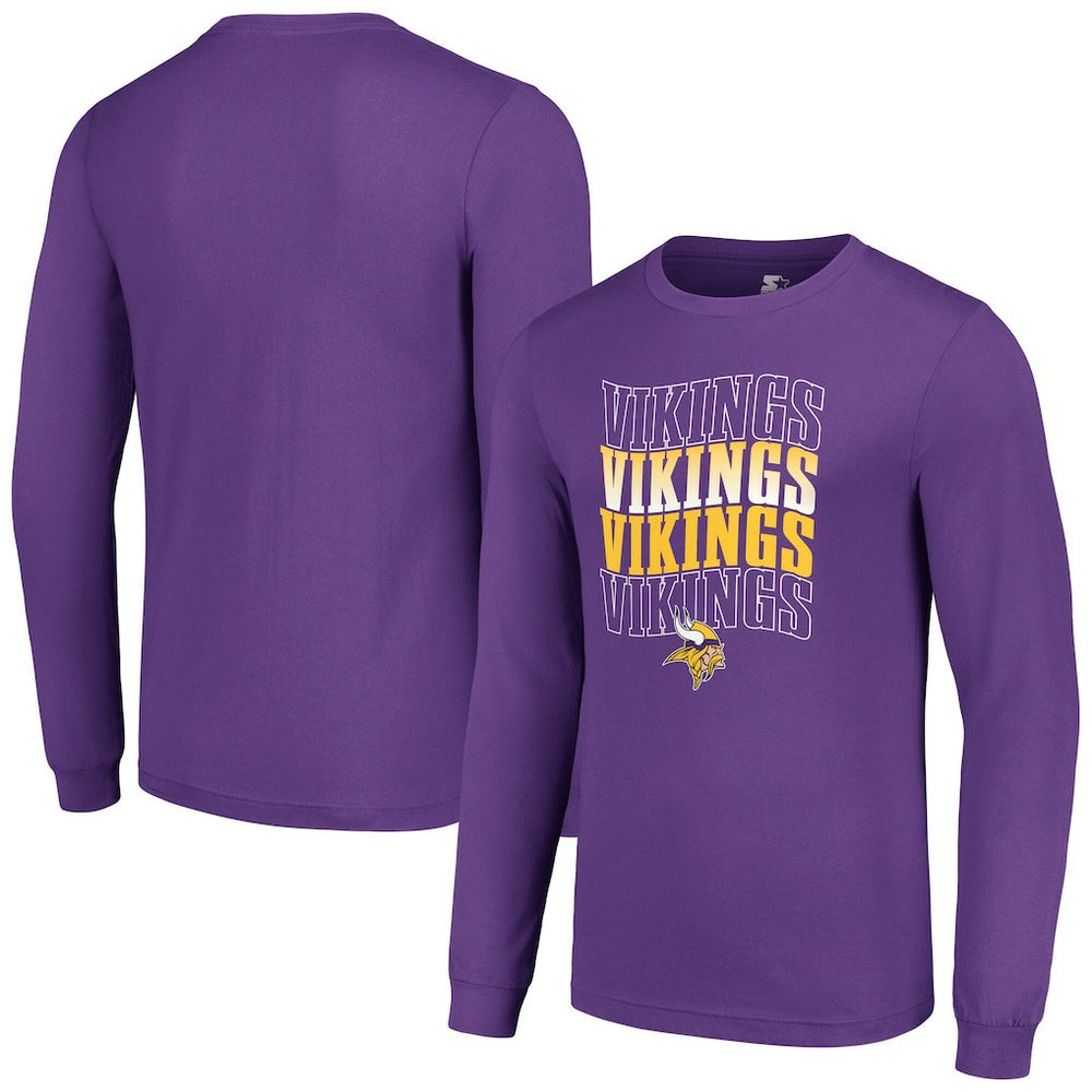 NFL Minnesota Vikings Starter Team Name Graphic Long Sleeve T-Shirt