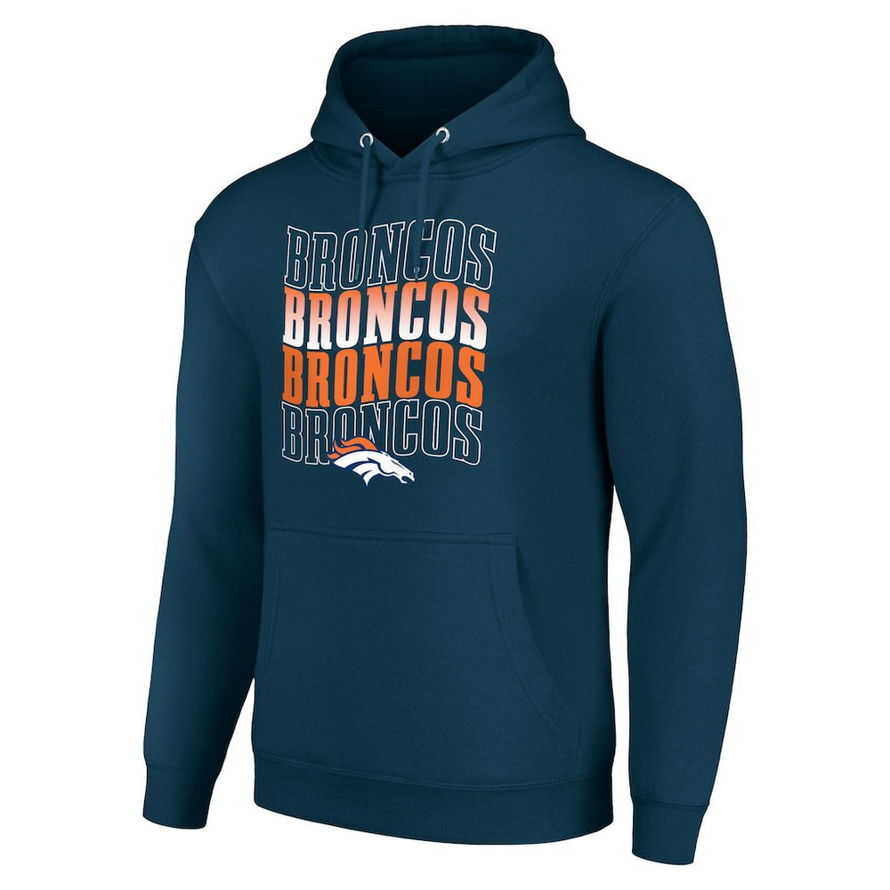NFL Denver Broncos Starter Four Team Name Logo Fleece Pullover Hoodie