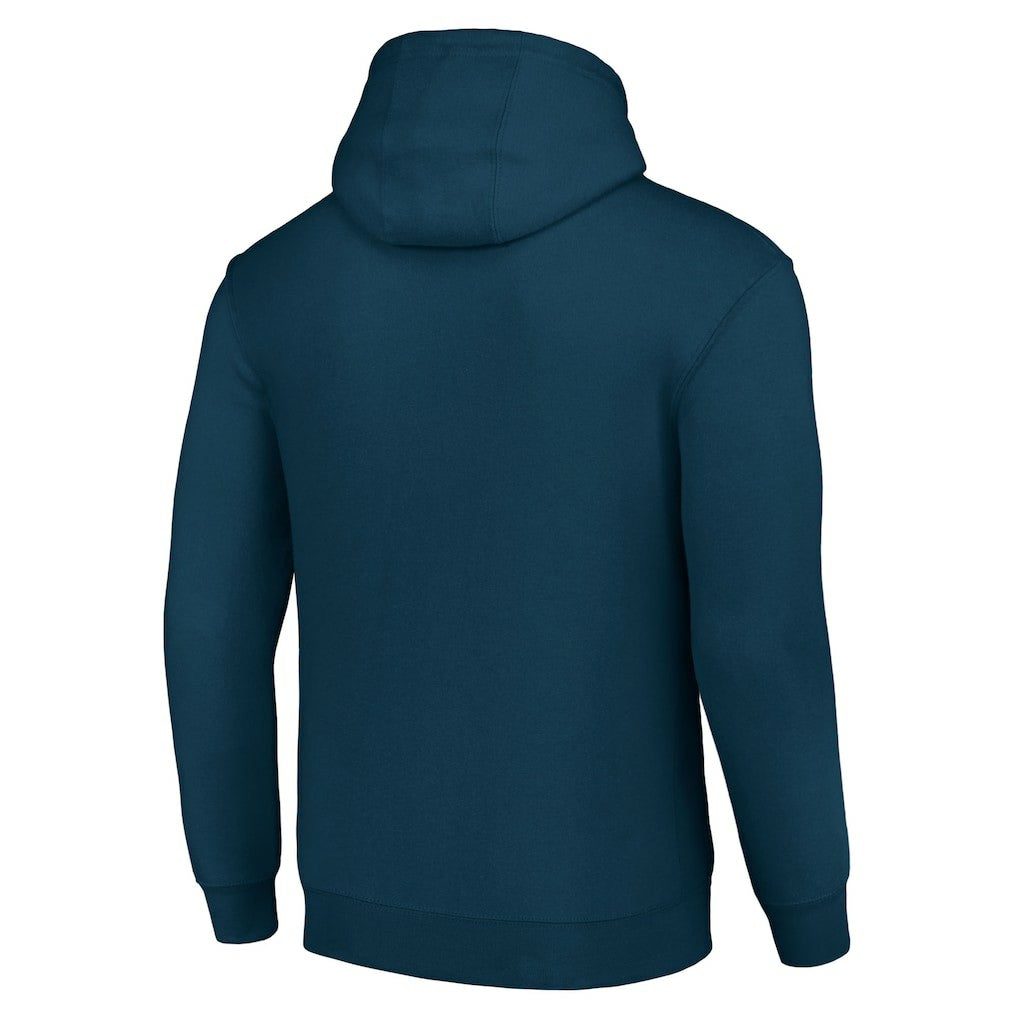 NFL Denver Broncos Starter Four Team Name Logo Fleece Pullover Hoodie