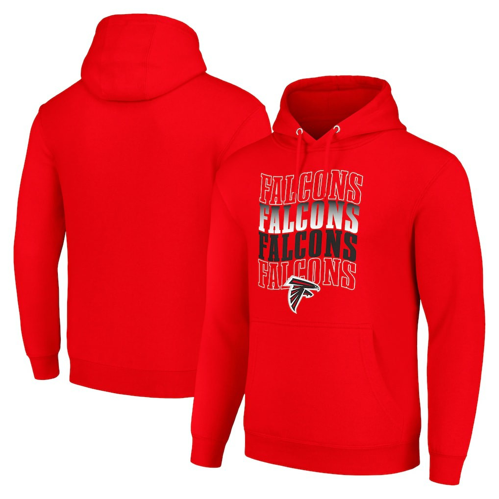NFL Atlanta Falcons Starter Four Team Name Logo Fleece Pullover Hoodie