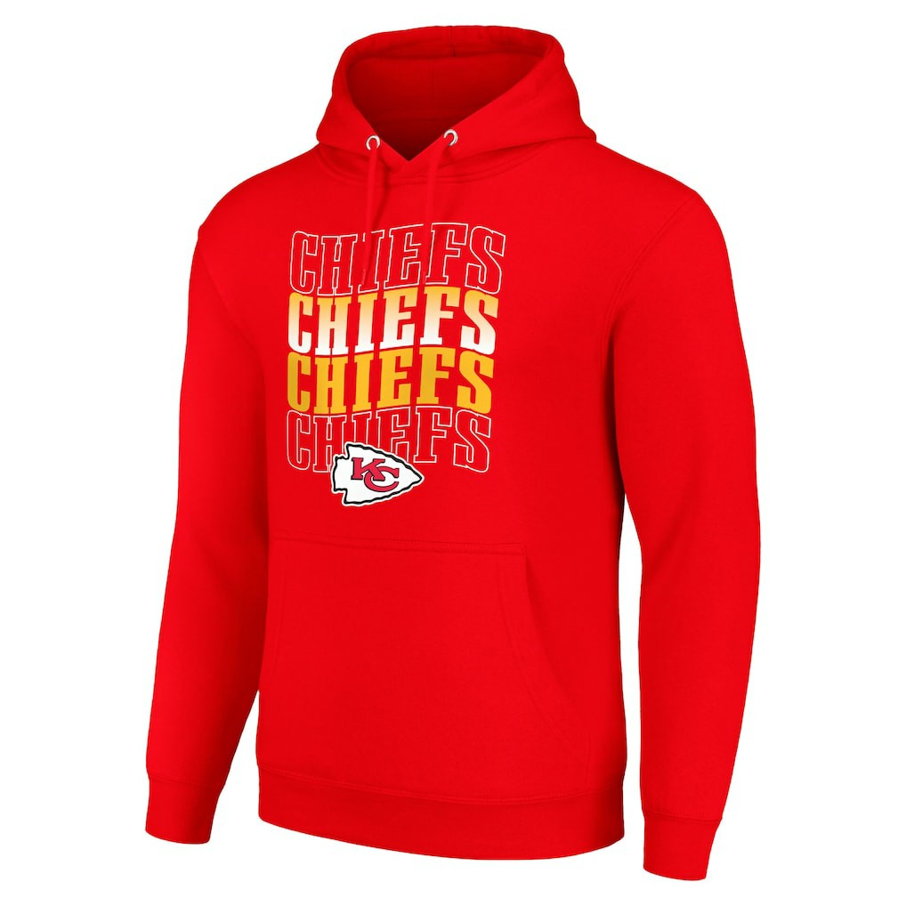 NFL Kansas City Chiefs Starter Four Team Name Logo Fleece Pullover Hoodie