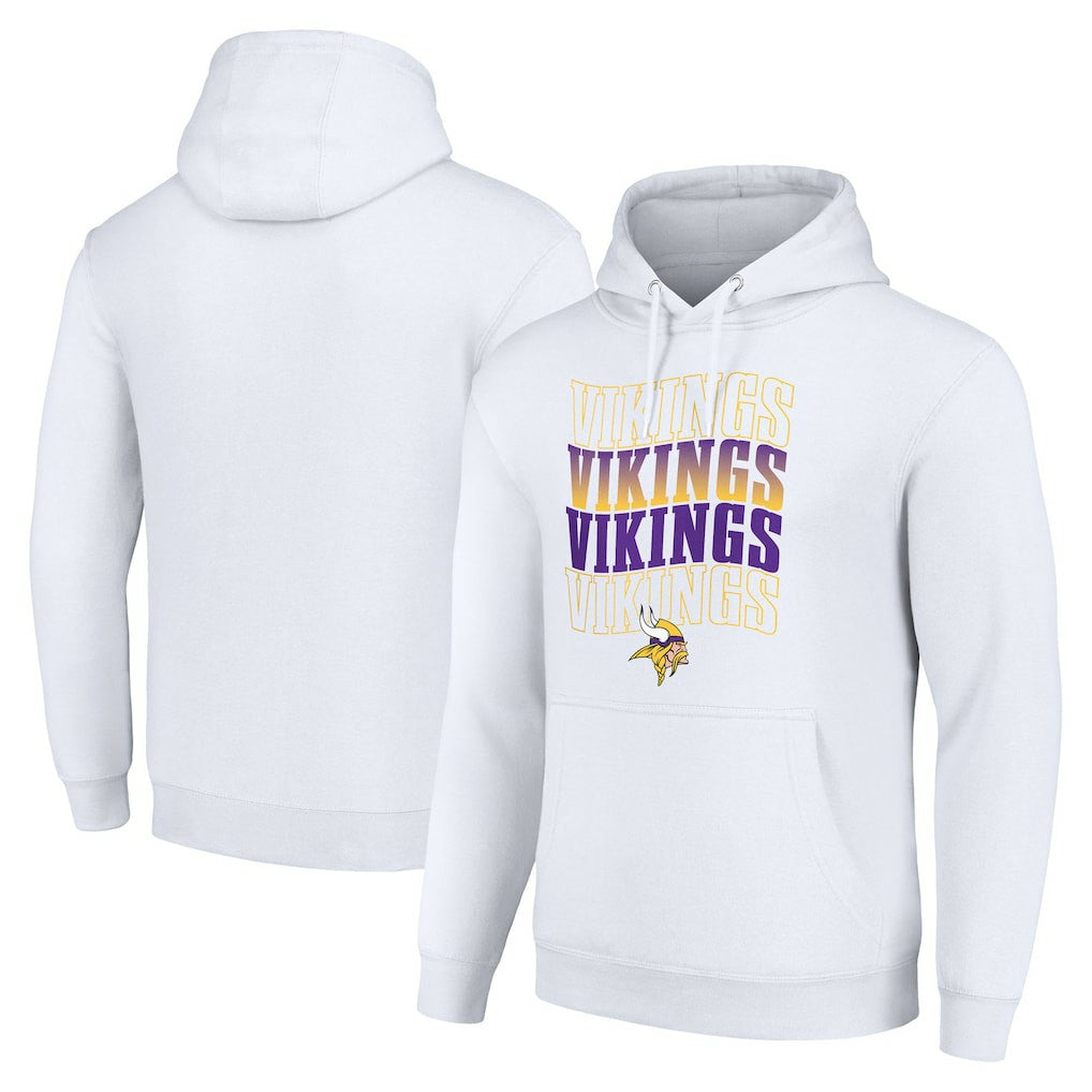 NFL Minnesota Vikings Starter Four Team Name Logo Fleece Pullover Hoodie