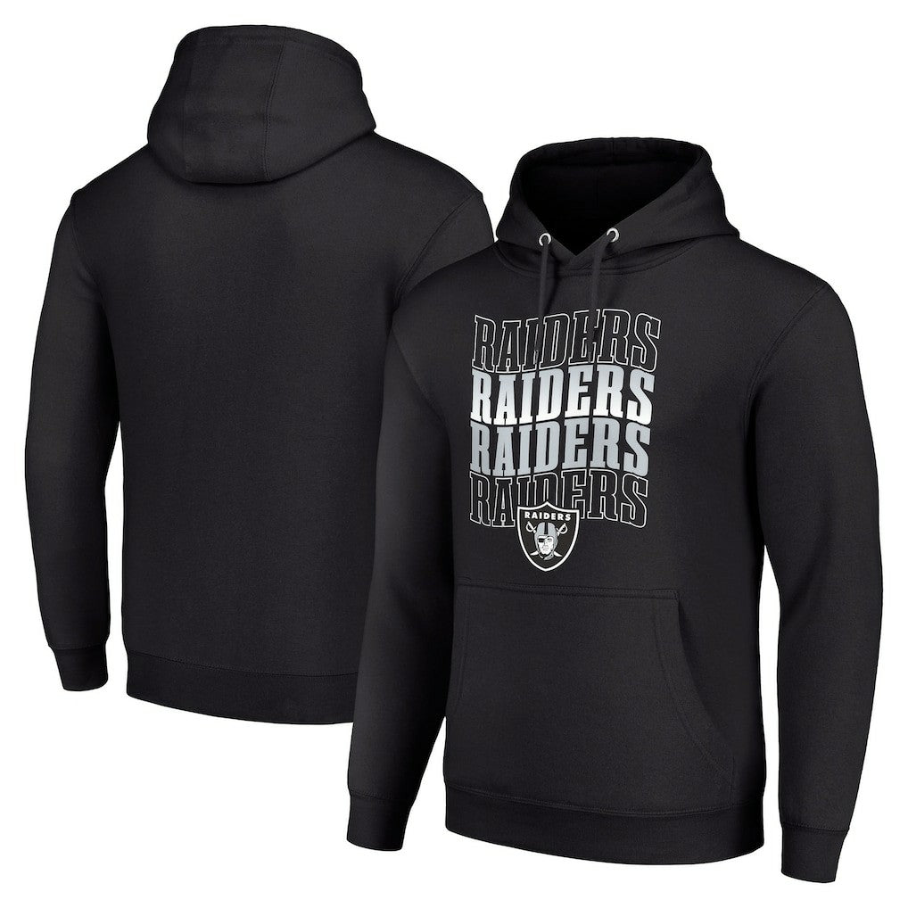 NFL Las Vegas Raiders Starter Four Team Name Logo Fleece Pullover Hoodie