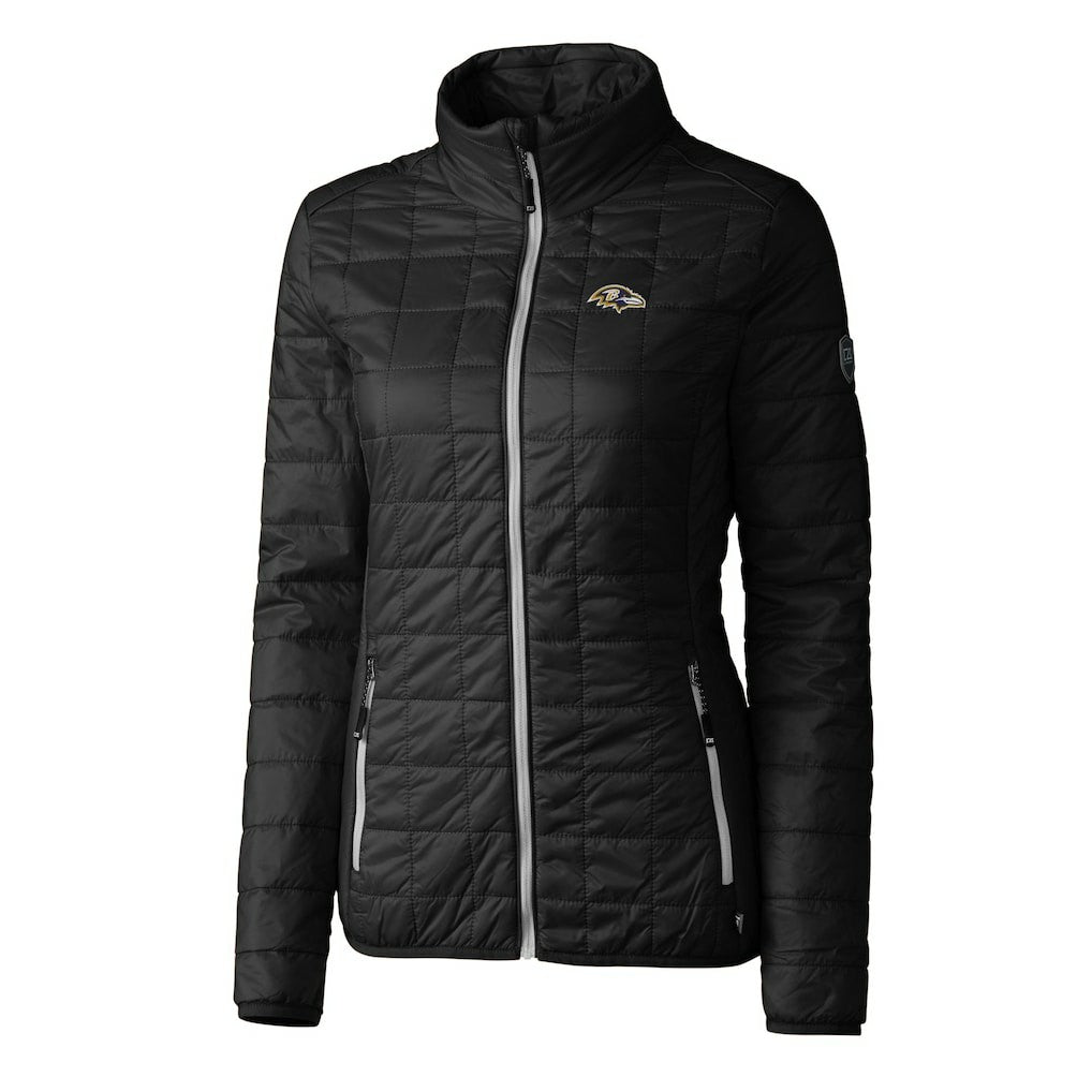NFL Baltimore Ravens Cutter & Buck Women's Rainier PrimaLoft Eco Insulated Full-Zip Puffer Jacket
