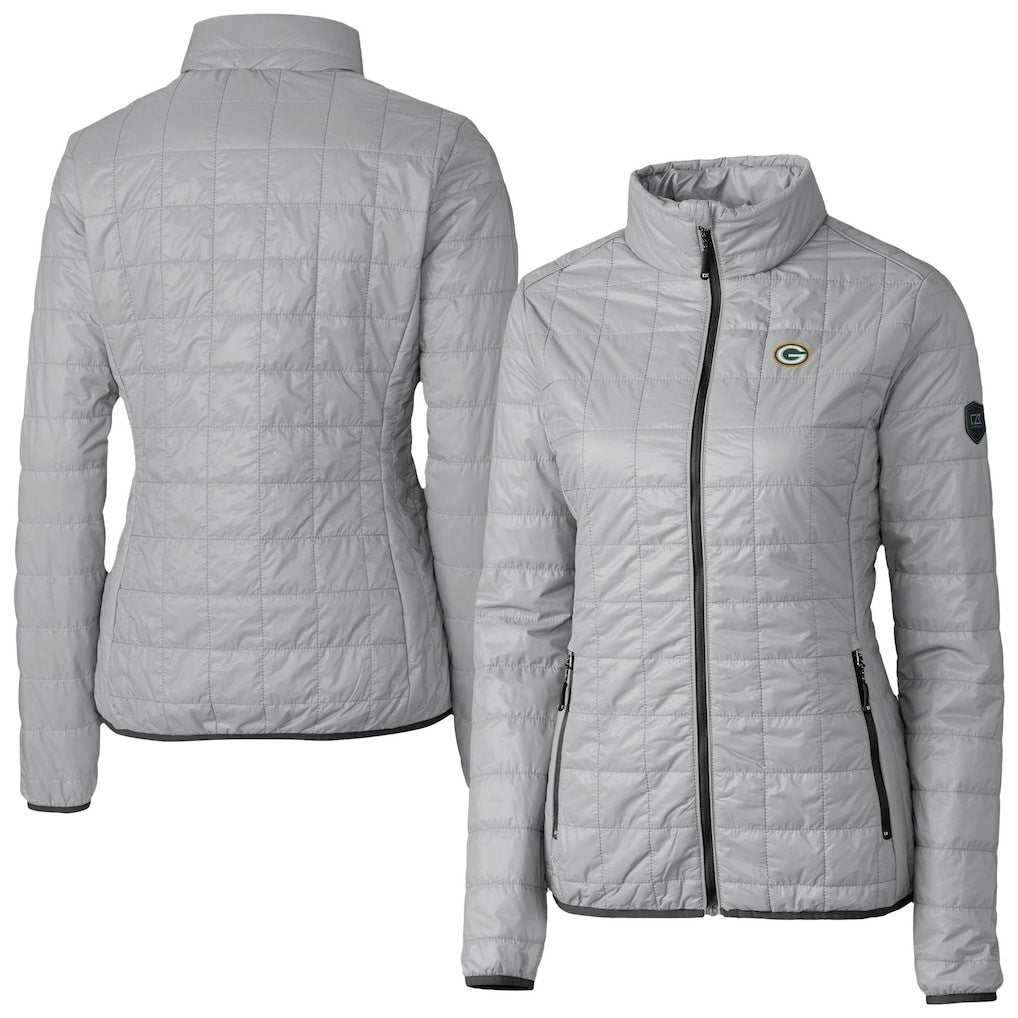 NFL Green Bay Packers Cutter & Buck Women's Rainier PrimaLoft Eco Insulated Full-Zip Puffer Jacket