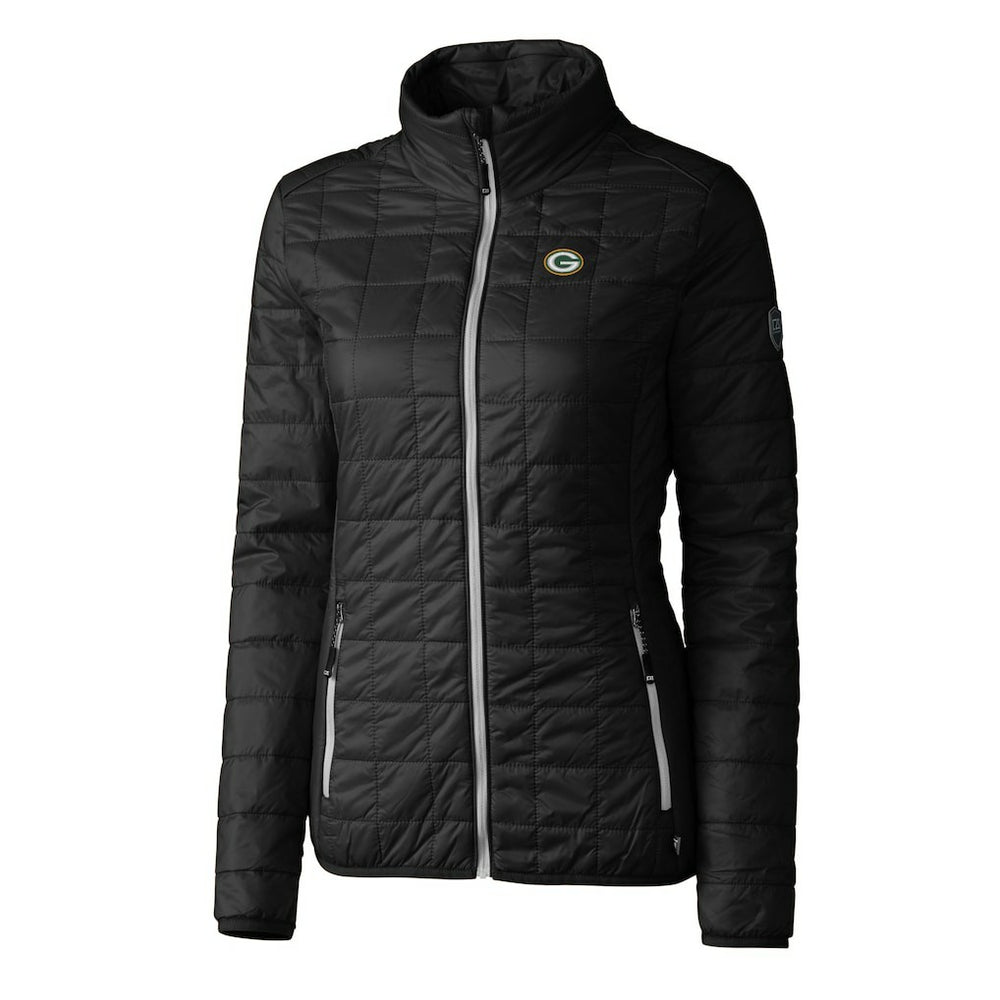 NFL Green Bay Packers Cutter & Buck Women's Rainier PrimaLoft Eco Insulated Full-Zip Puffer Jacket