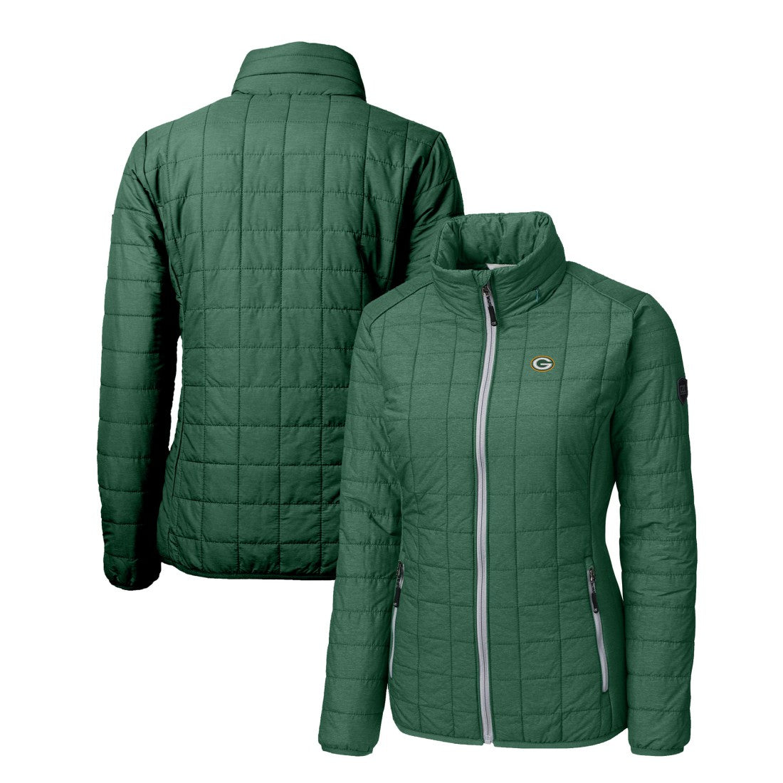 NFL Green Bay Packers Cutter & Buck Women's Rainier PrimaLoft Eco Insulated Full-Zip Puffer Jacket