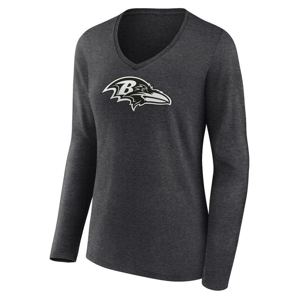 NFL Baltimore Ravens Women's Personalized Name & Number Monochrome V-neck T-Shirt