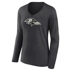 NFL Baltimore Ravens Women's Personalized Name & Number Monochrome V-neck T-Shirt