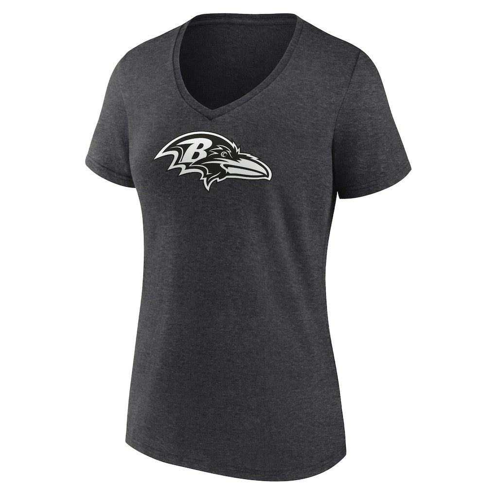 NFL Baltimore Ravens Women's Personalized Name & Number Monochrome V-Neck Long Sleeve T-Shirt