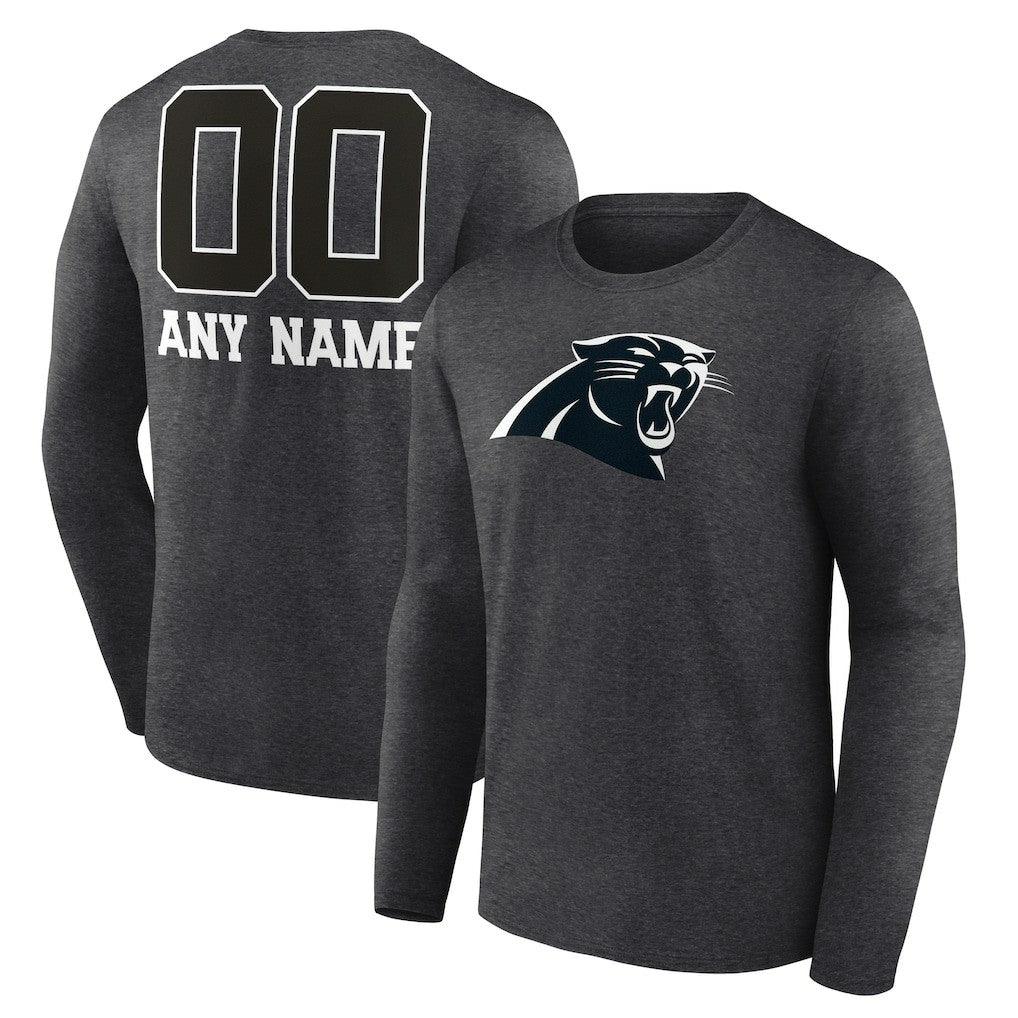 NFL Carolina Panthers Personalized Name & Number Monochrome Long Sleeve T-Shirt