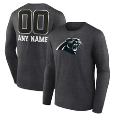 NFL Carolina Panthers Personalized Name & Number Monochrome Long Sleeve T-Shirt