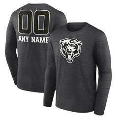 NFL Chicago Bears Personalized Name & Number Monochrome Long Sleeve T-Shirt