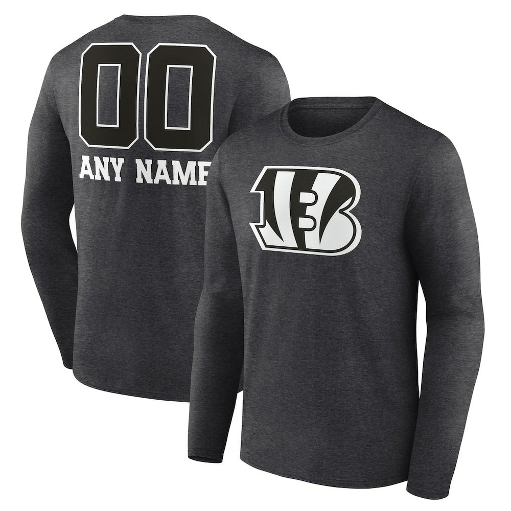 NFL Cincinnati Bengals Personalized Name & Number Monochrome Long Sleeve T-Shirt