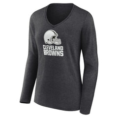 NFL Cleveland Browns Women's Personalized Name & Number Monochrome V-neck T-Shirt