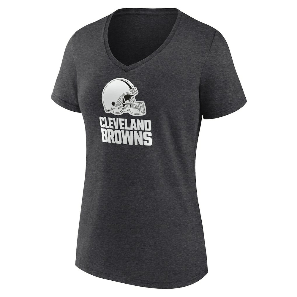 NFL Cleveland Browns Women's Personalized Name & Number Monochrome V-Neck Long Sleeve T-Shirt