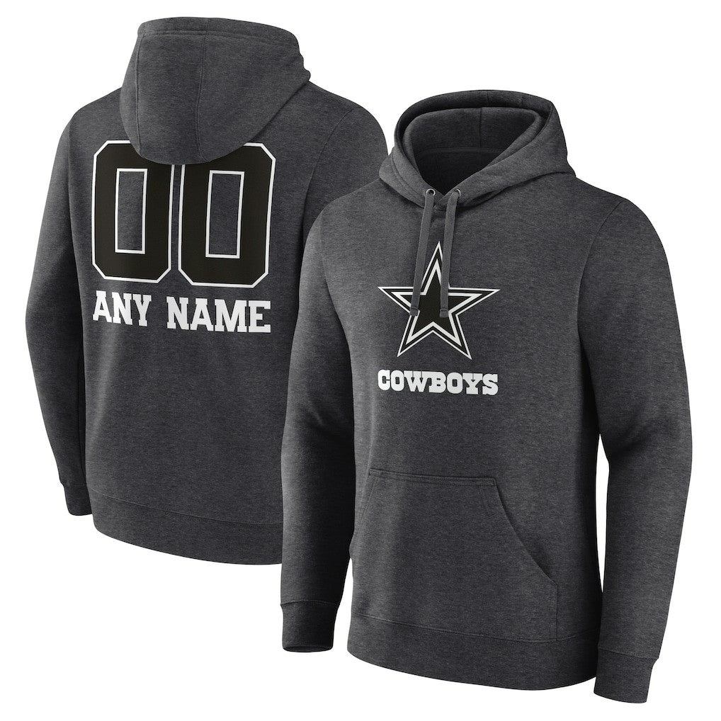 NFL Dallas Cowboys Personalized Name & Number Monochrome Pullover Hoodie
