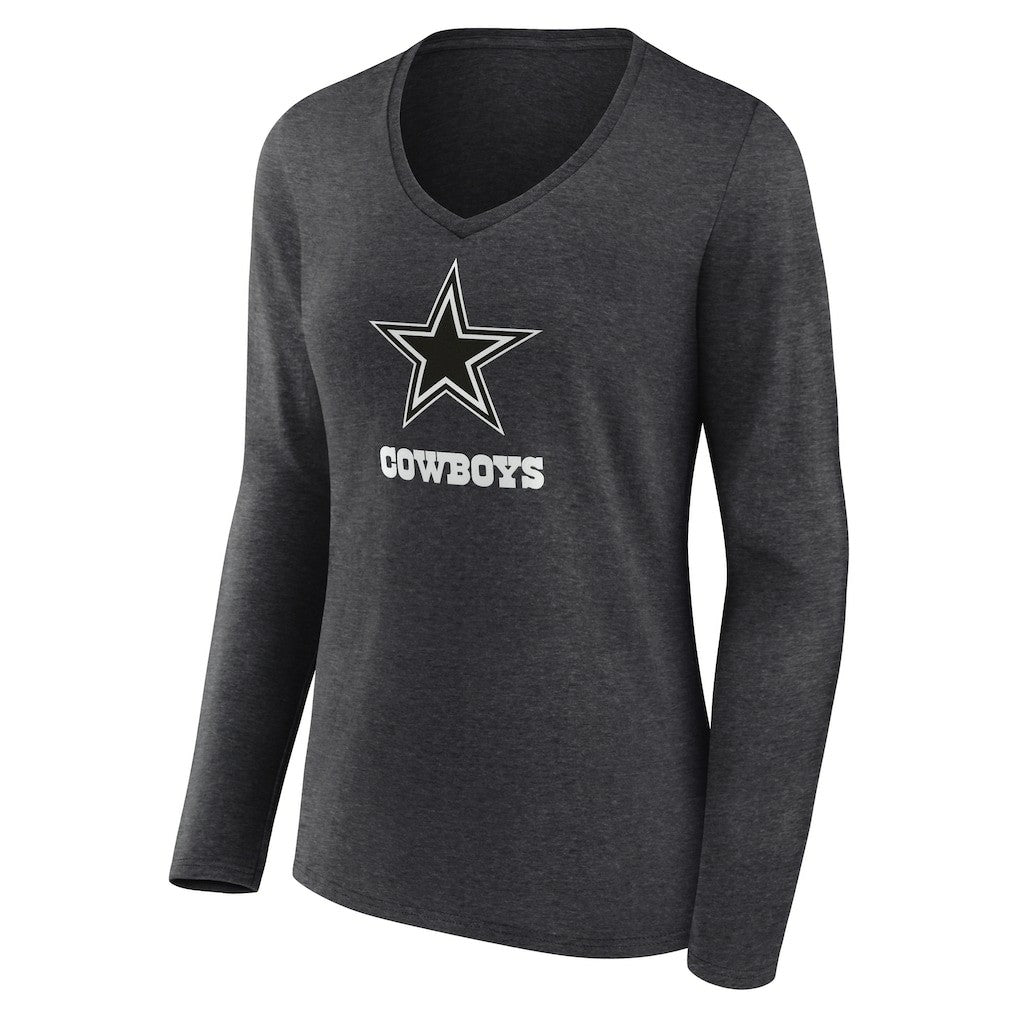 NFL Dallas Cowboys Women's Personalized Name & Number Monochrome V-neck T-Shirt