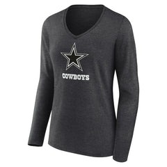 NFL Dallas Cowboys Women's Personalized Name & Number Monochrome V-neck T-Shirt