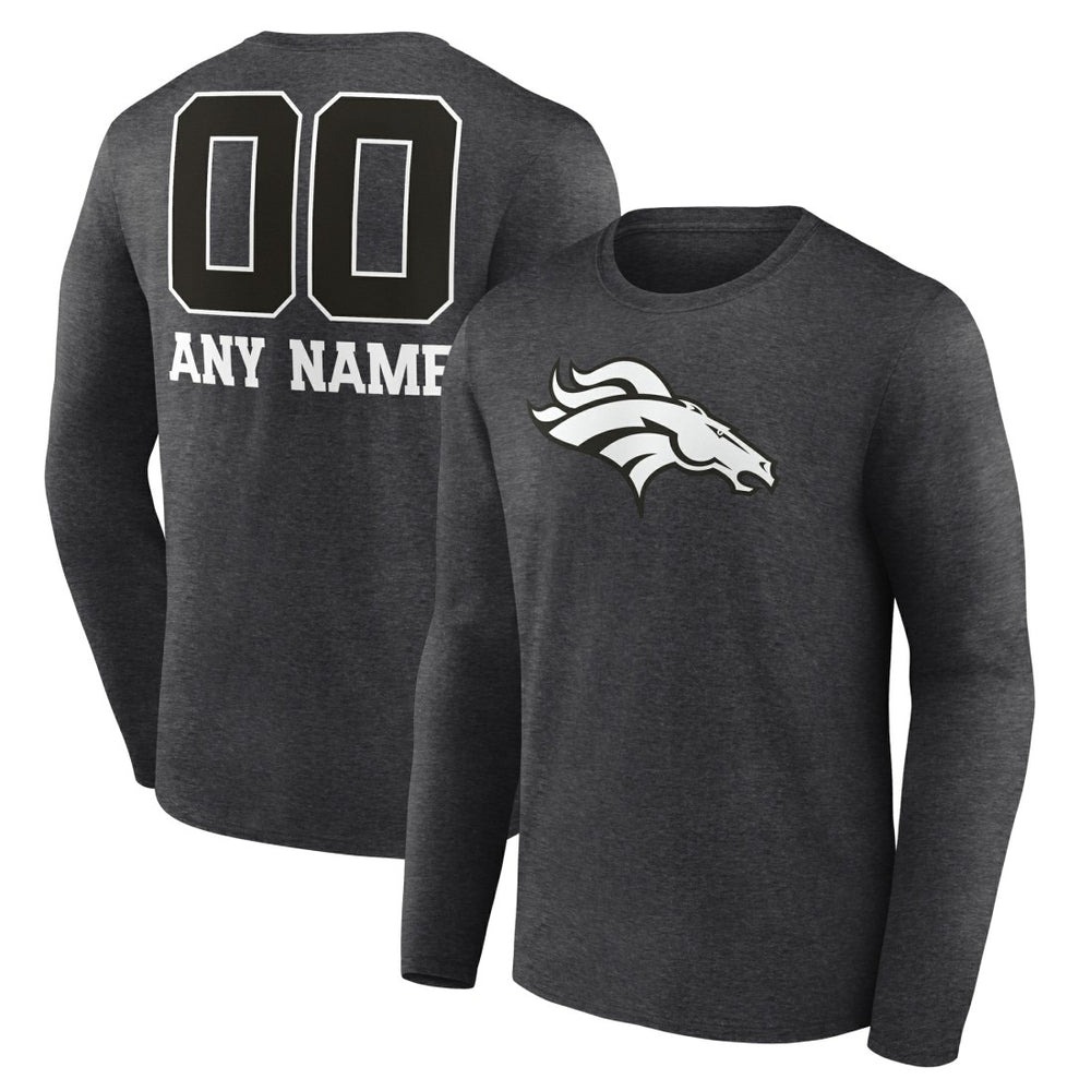 NFL Denver Broncos Personalized Name & Number Monochrome Long Sleeve T-Shirt