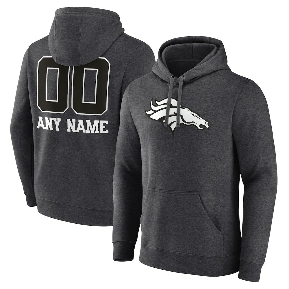 NFL Denver Broncos Personalized Name & Number Monochrome Pullover Hoodie