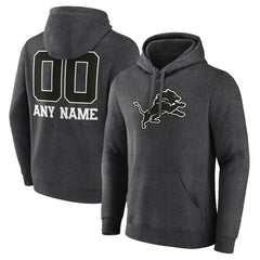 NFL Detroit Lions Personalized Name & Number Monochrome Pullover Hoodie