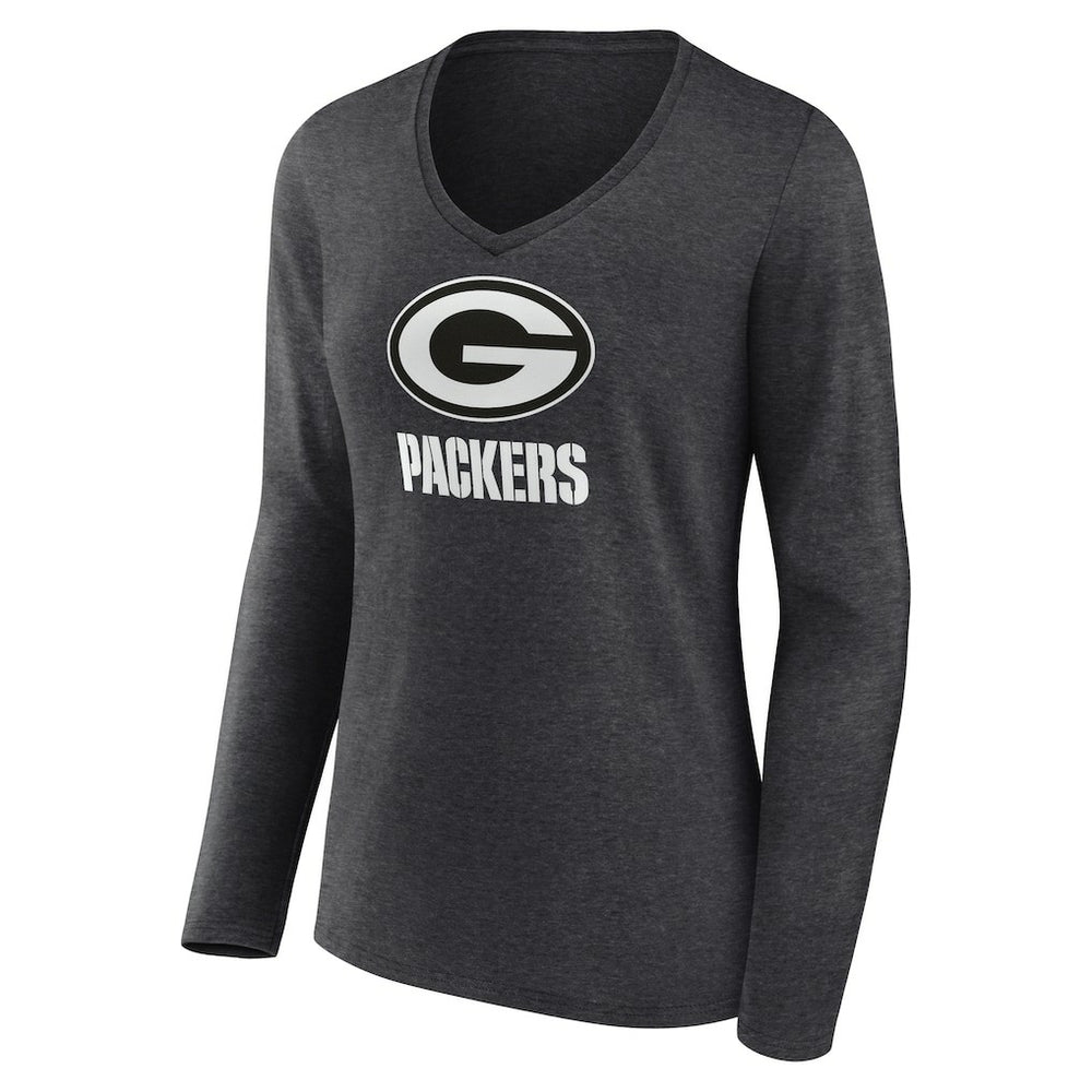 NFL Green Bay Packers Women's Personalized Name & Number Monochrome V-neck T-Shirt