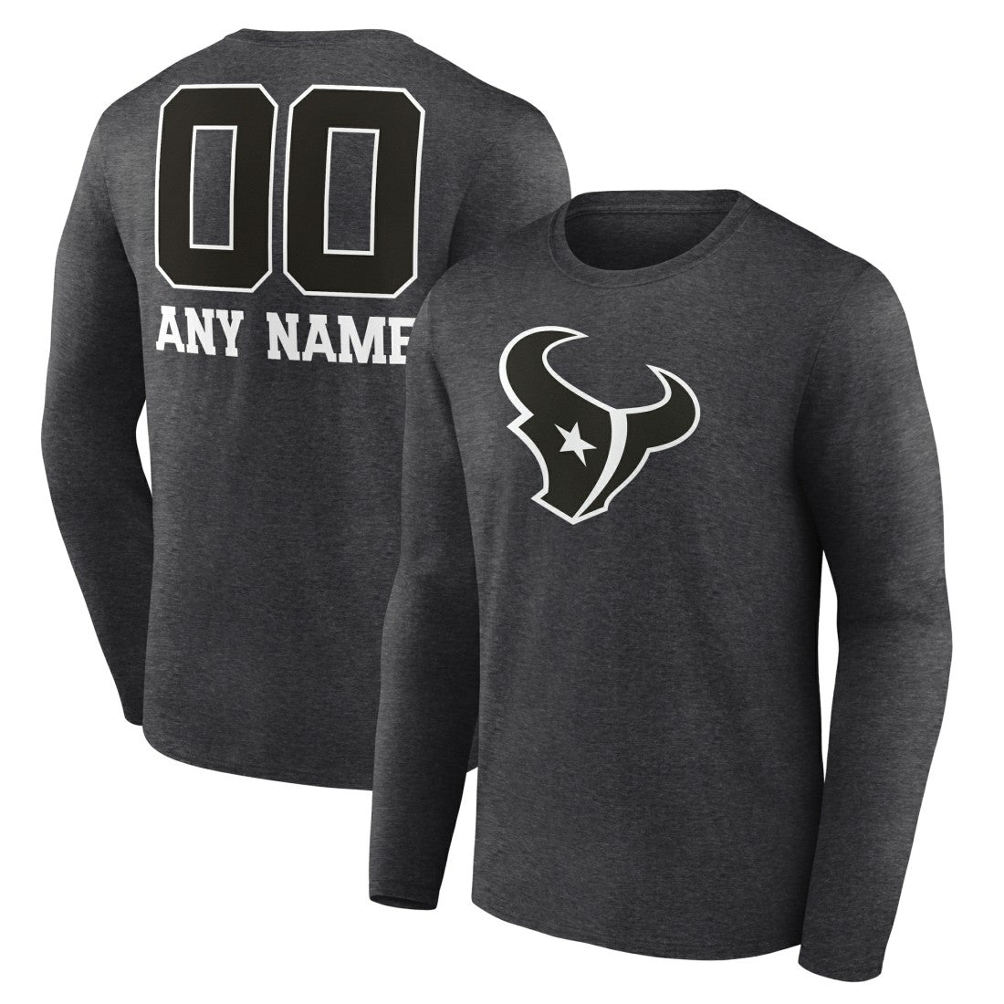 NFL Houston Texans Personalized Name & Number Monochrome Long Sleeve T-Shirt