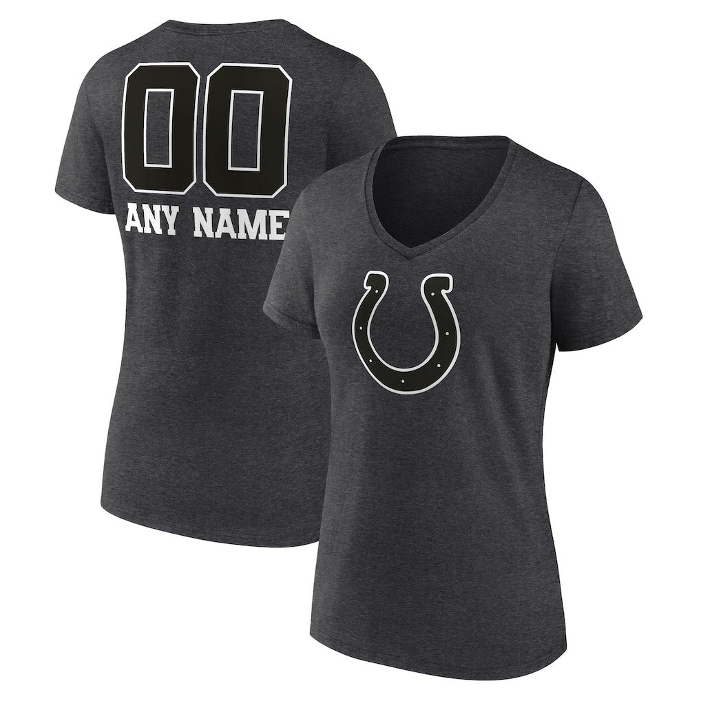 NFL Indianapolis Colts Women's Personalized Name & Number Monochrome V-Neck Long Sleeve T-Shirt