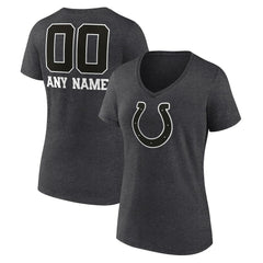 NFL Indianapolis Colts Women's Personalized Name & Number Monochrome V-Neck Long Sleeve T-Shirt