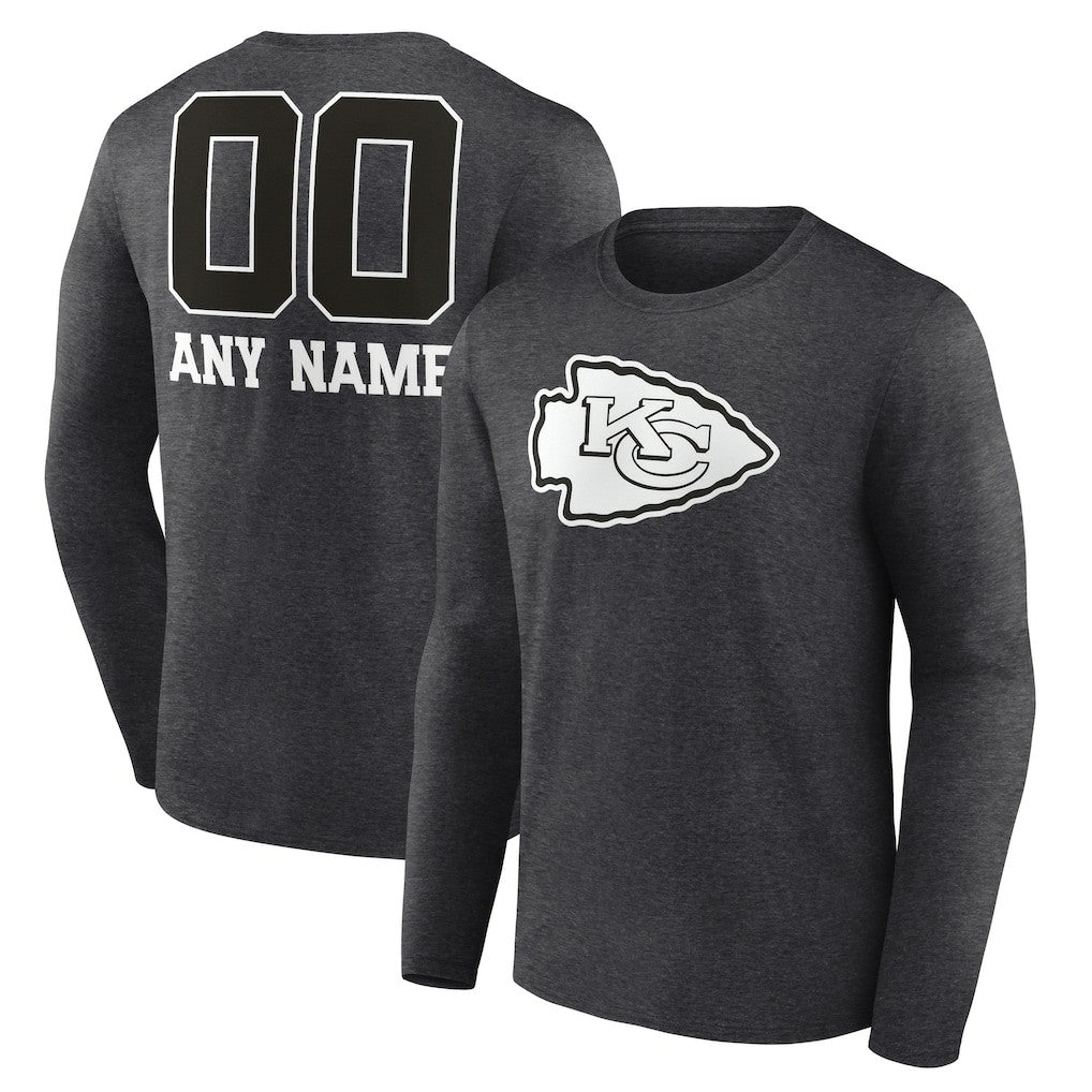 NFL Kansas City Chiefs Personalized Name & Number Monochrome Long Sleeve T-Shirt