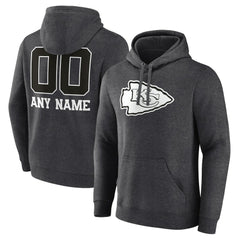 NFL Kansas City Chiefs Personalized Name & Number Monochrome Pullover Hoodie
