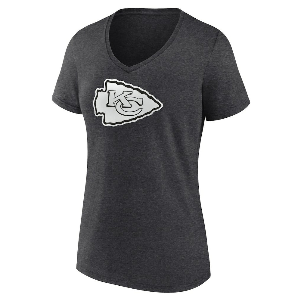 NFL Kansas City Chiefs Women's Personalized Name & Number Monochrome V-Neck Long Sleeve T-Shirt