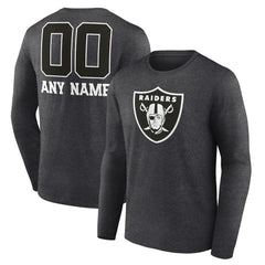 NFL Las Vegas Raiders Personalized Name & Number Monochrome Long Sleeve T-Shirt