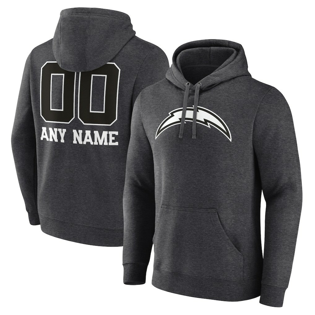 NFL Los Angeles Chargers Personalized Name & Number Monochrome Pullover Hoodie
